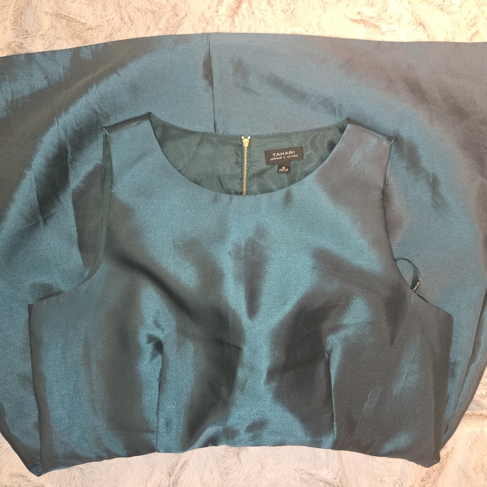 Emerald Green Jewel Satin Fit & Flare Cockail Dress 16 - Picture 10 of 10